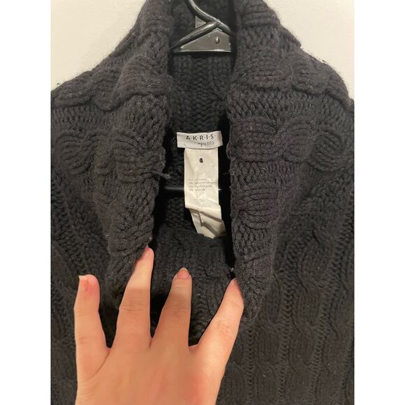 Akris punto angora cashmere wool black short sleeve sweater M - Picture 3 of 5